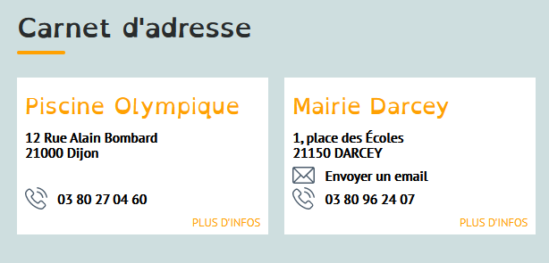 Capture d'écran carnet d'adresses page d'accueil