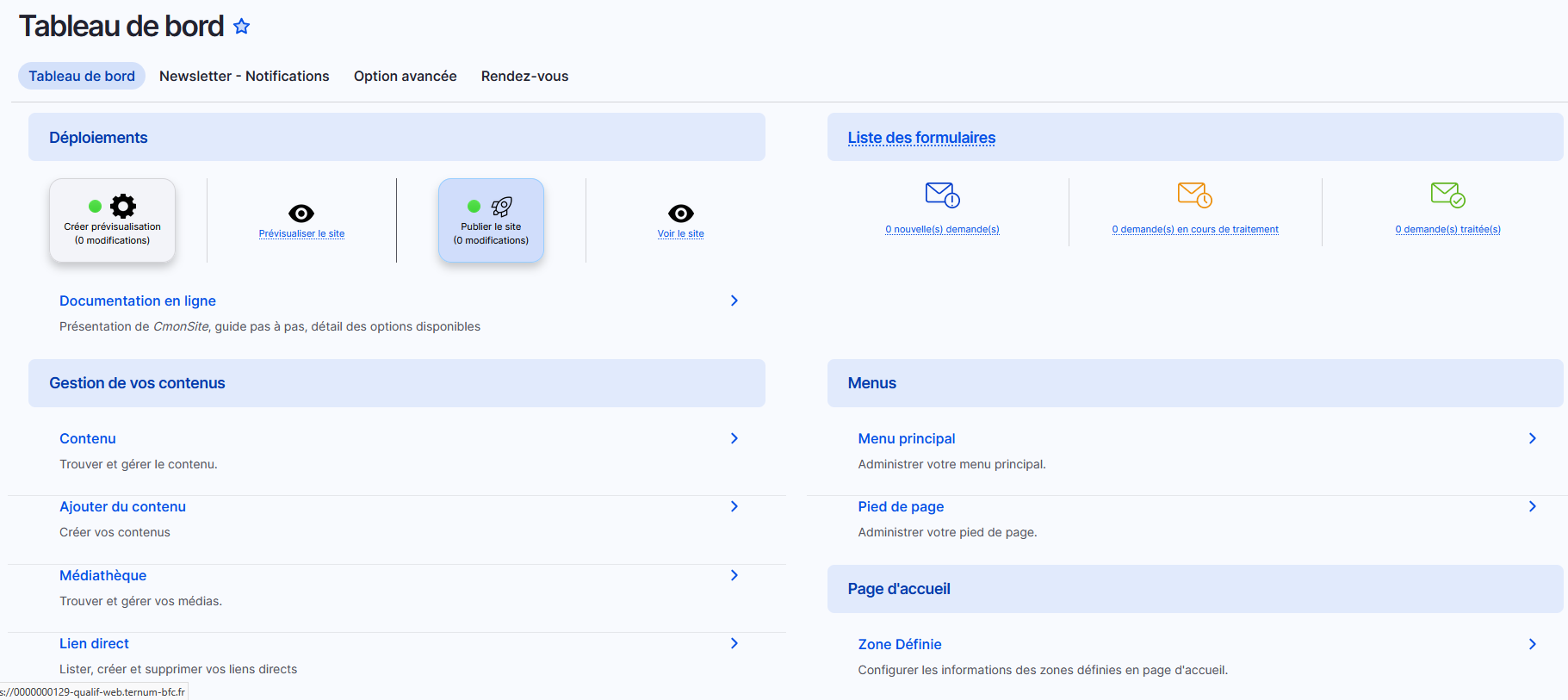 Nouveau Tableau de bord