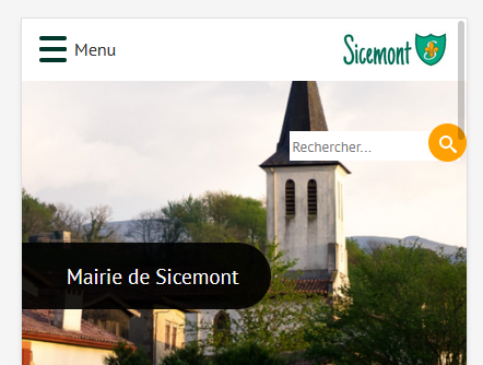 Menu devant l'icone burger en version mobile